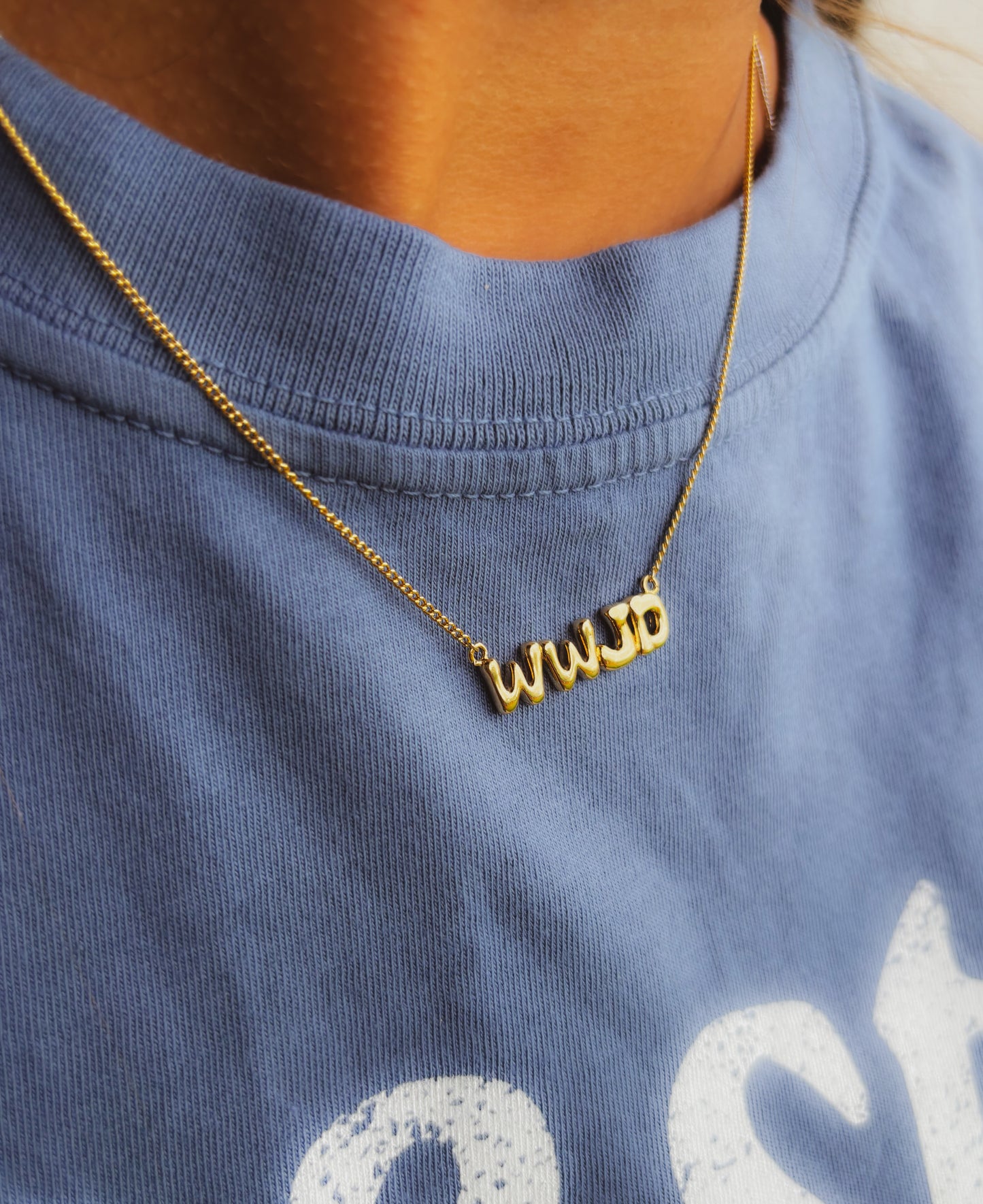 "WWJD" Gold Necklace