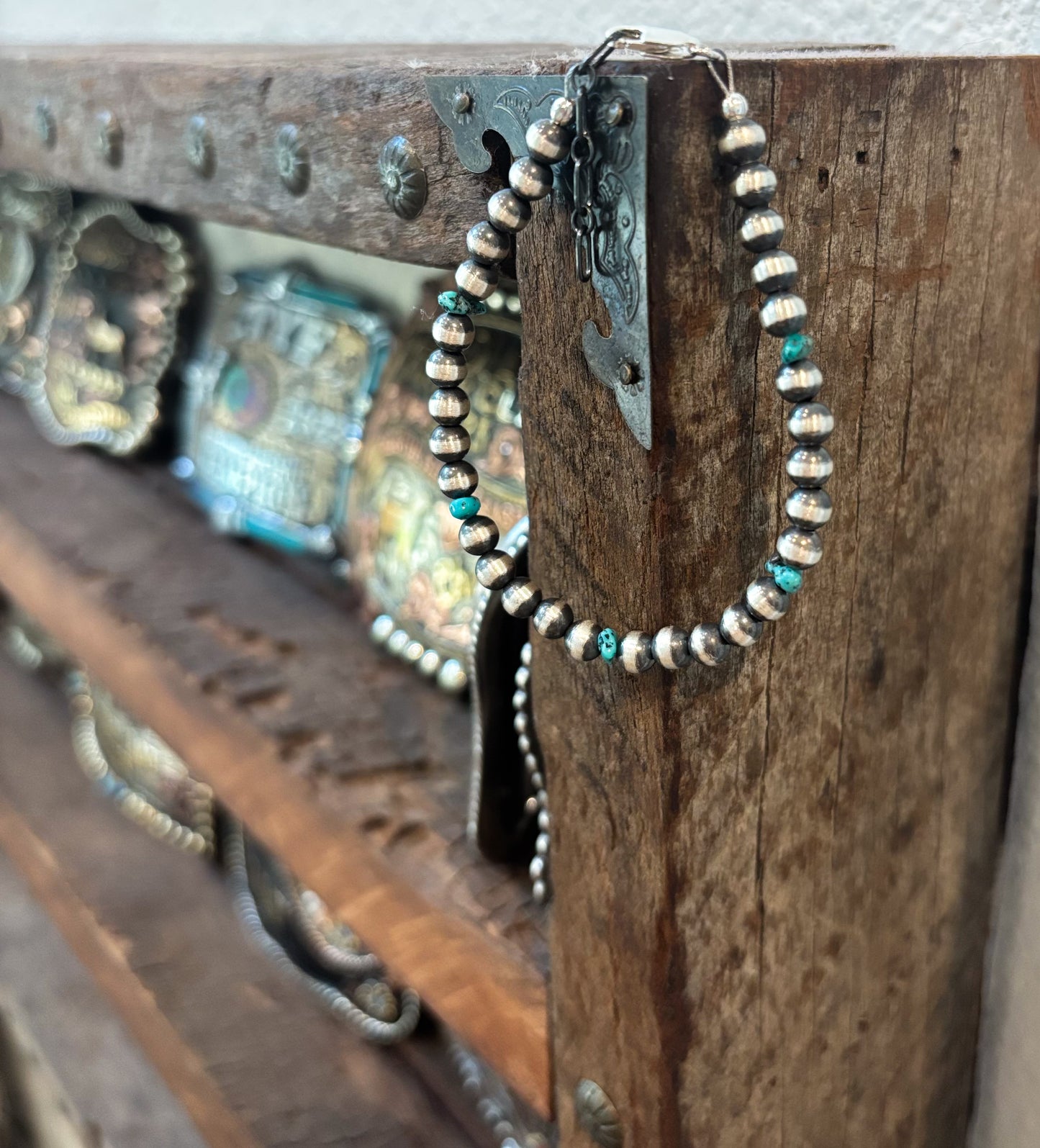 Desert Blossom Turquoise & Pearls Bracelet (5mm)