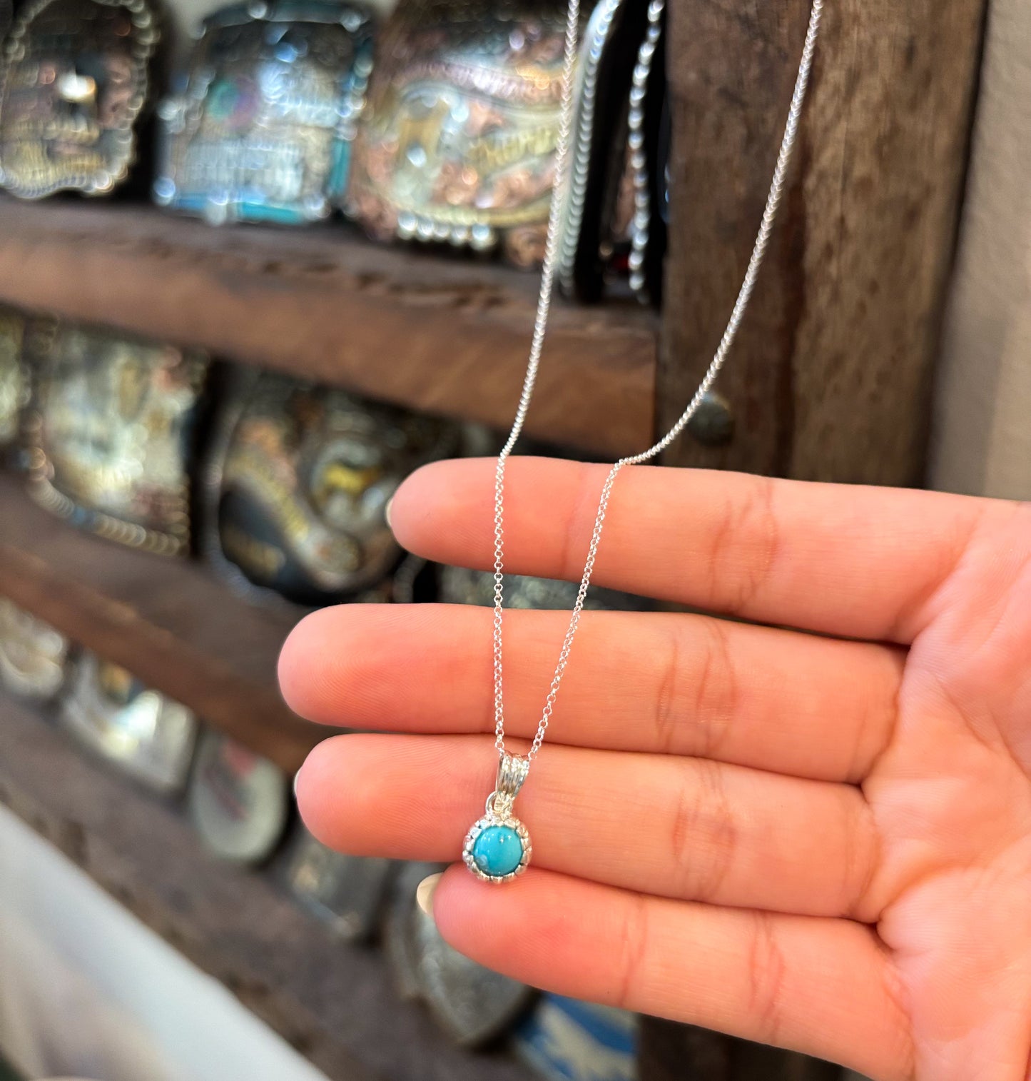 Dainty Turquoise & Silver Necklace