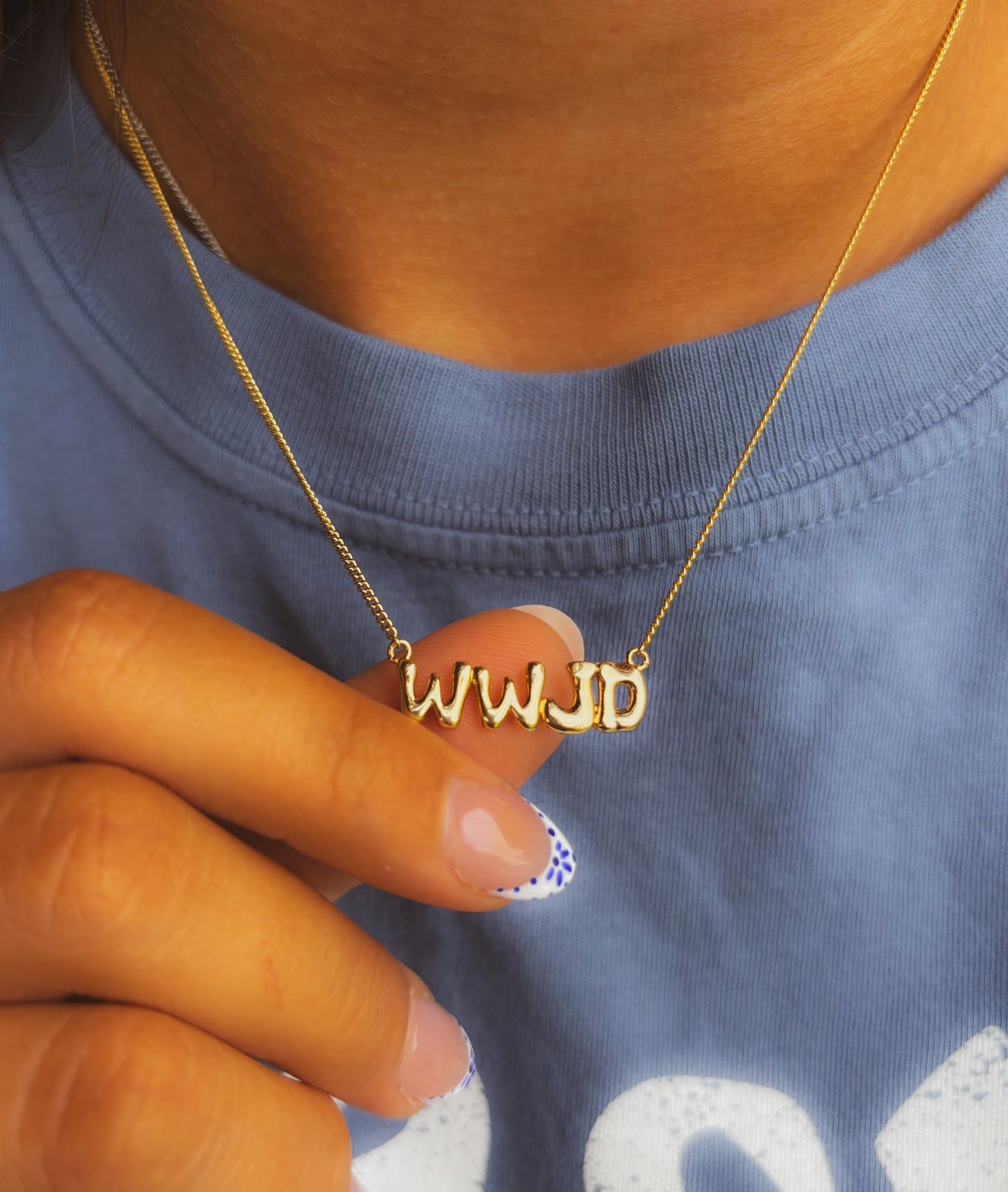 "WWJD" Gold Necklace