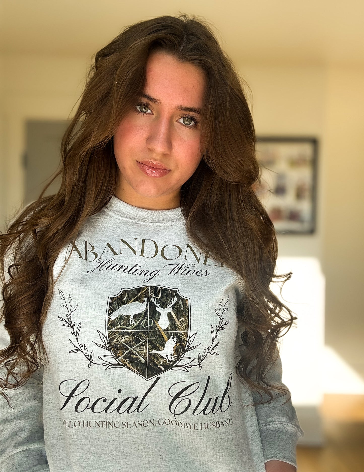 "ABANDONED HUNTING WIVES Social Club" Crewneck